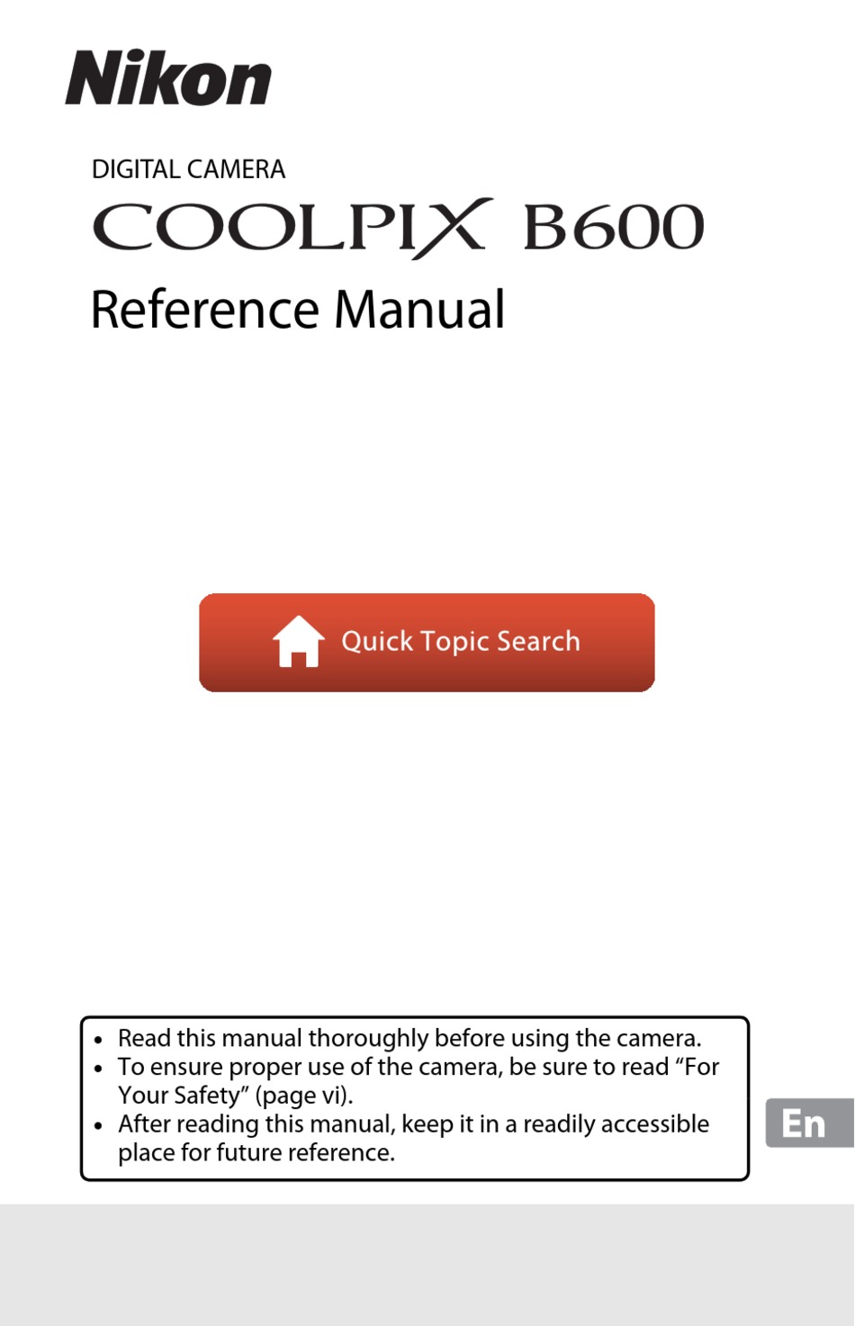 NIKON COOLPIX B600 REFERENCE MANUAL Pdf Download | ManualsLib