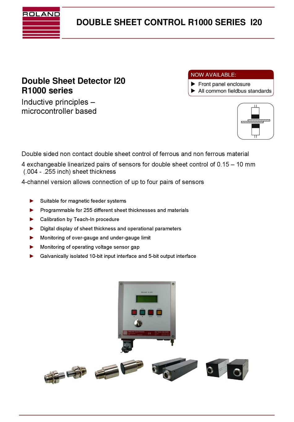 roland-double-sheet-detector-r1000-series-security-sensor-manual