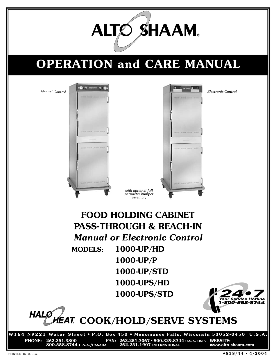 ALTOSHAAM 1000UP/HD OPERATION AND CARE MANUAL Pdf Download ManualsLib