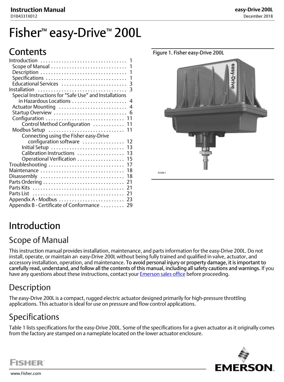 FISHER EASYDRIVE 200L CONTROLLER INSTRUCTION MANUAL ManualsLib