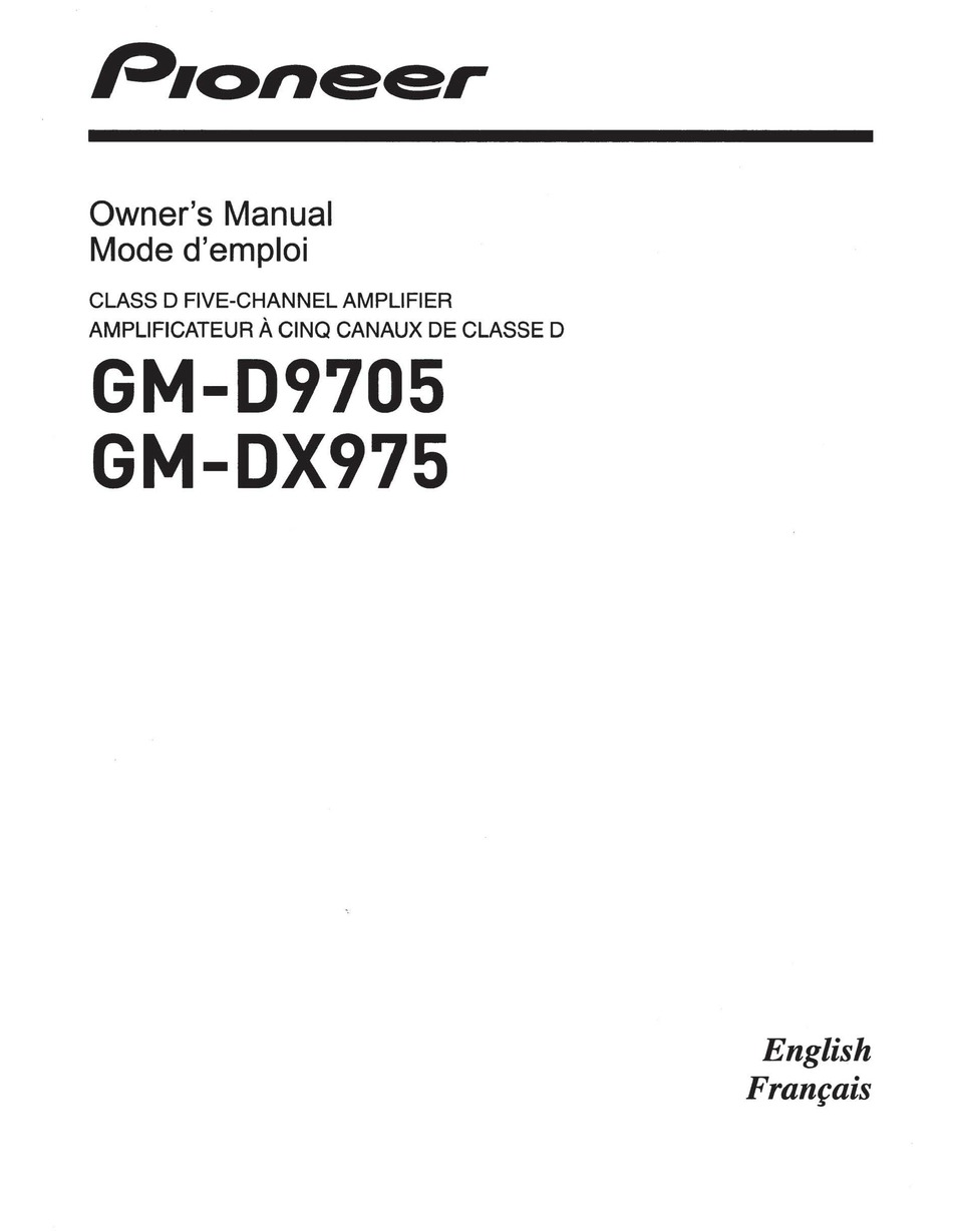 PIONEER GM-D9705 OWNER'S MANUAL Pdf Download | ManualsLib