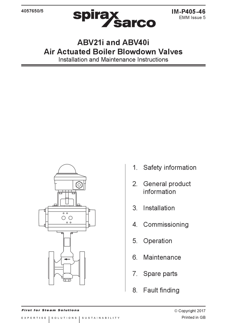 SPIRAX SARCO ABV21I INSTALLATION AND MAINTENANCE INSTRUCTIONS MANUAL