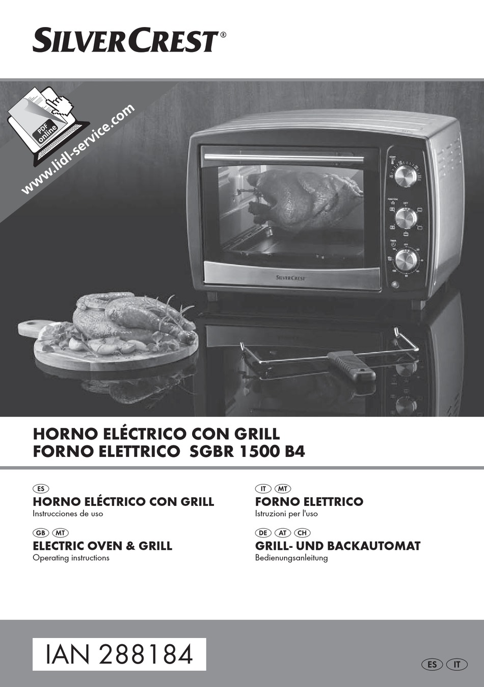 SILVERCREST SGBR 1500 B4 OVEN OPERATING INSTRUCTIONS MANUAL | ManualsLib