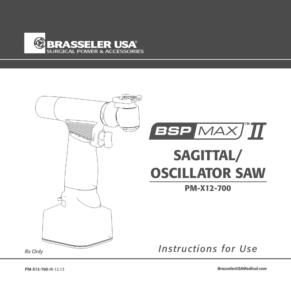 BRASSELER USA BSP MAX II SAW INSTRUCTIONS FOR USE MANUAL ManualsLib