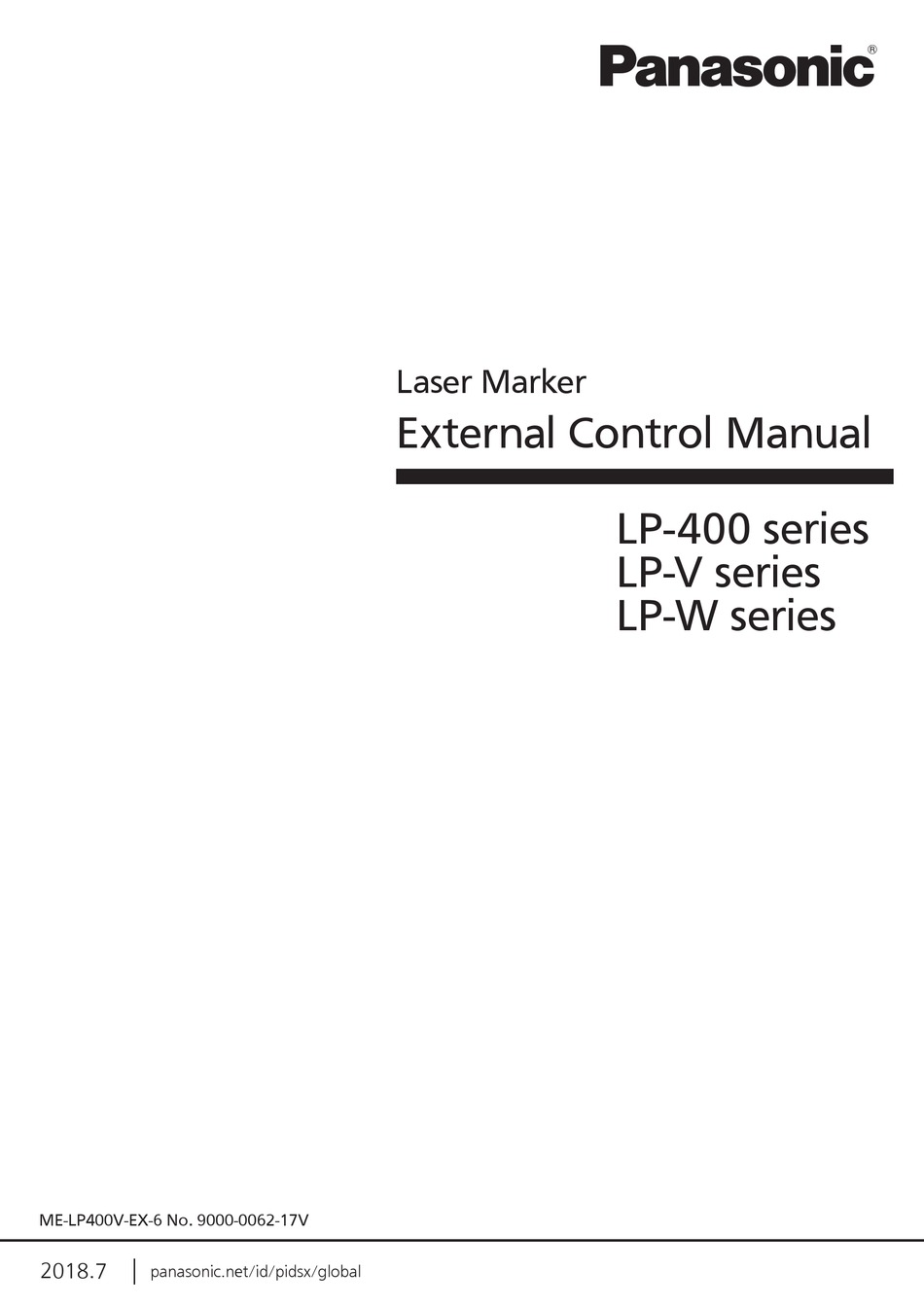 Panasonic Lp 400 Series External Control Manual Pdf Download Manualslib