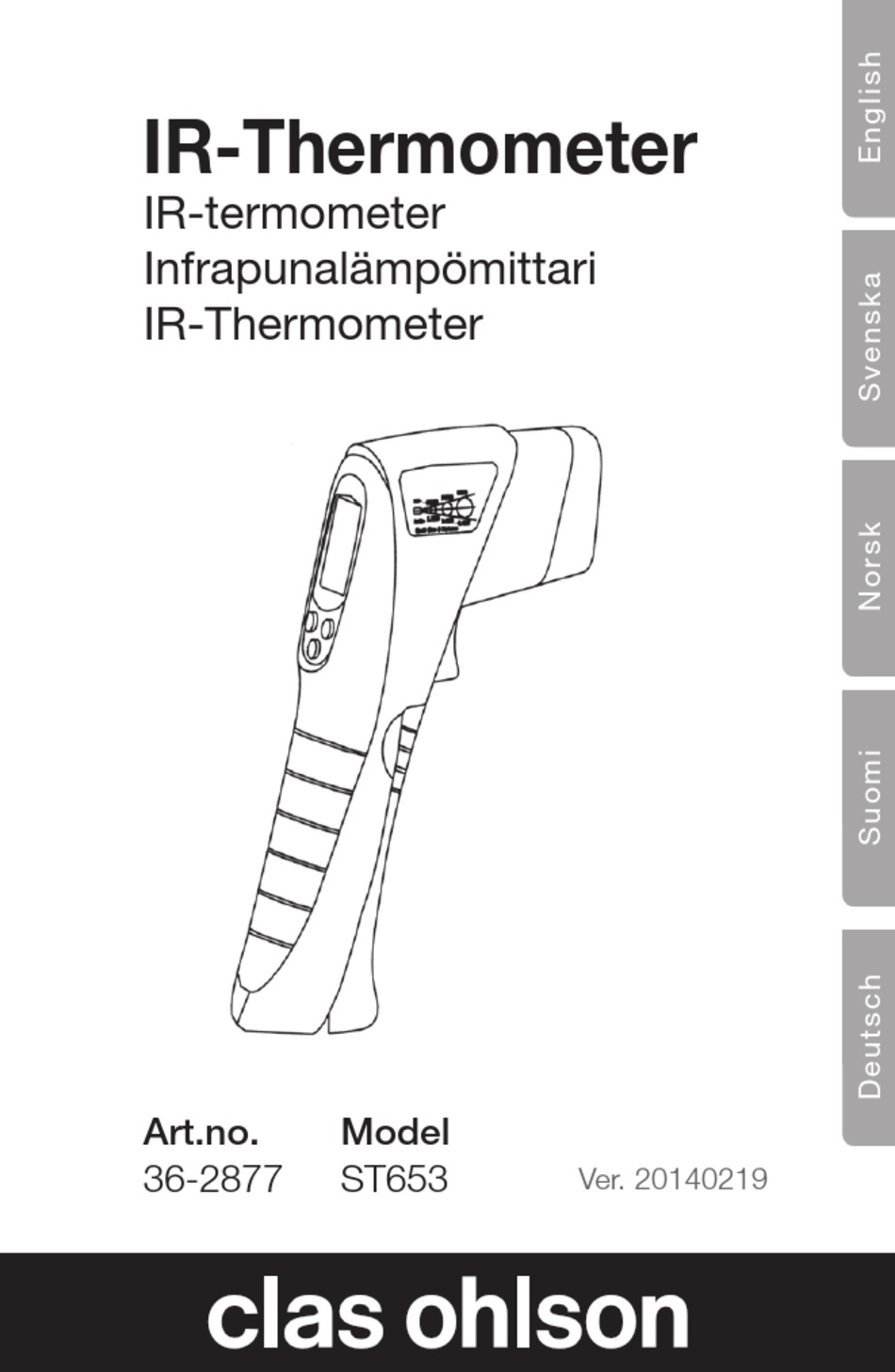CLAS OHLSON ST653 THERMOMETER MANUAL ManualsLib