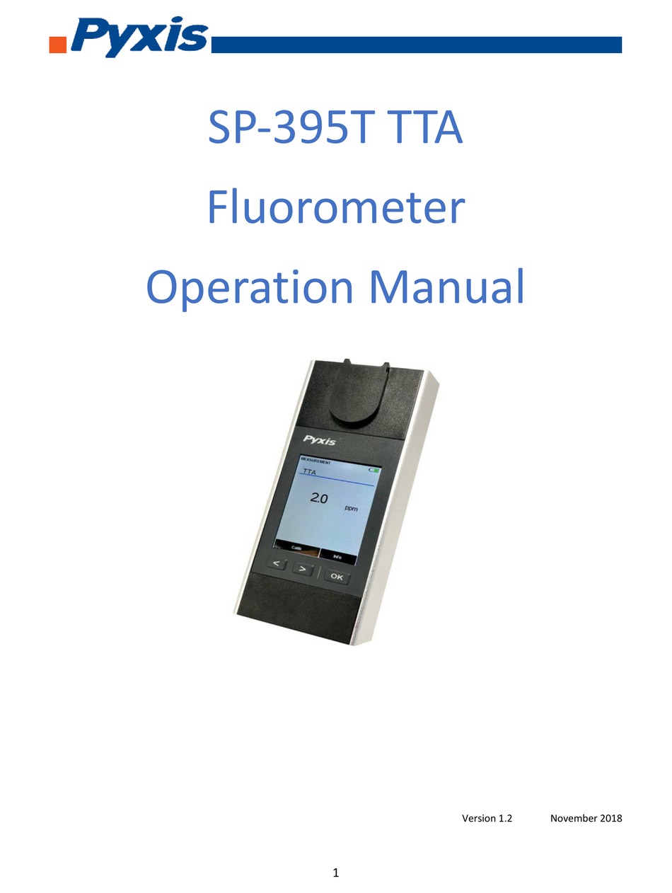 Pyxis Sp 395t Tta Operation Manual Pdf Download Manualslib