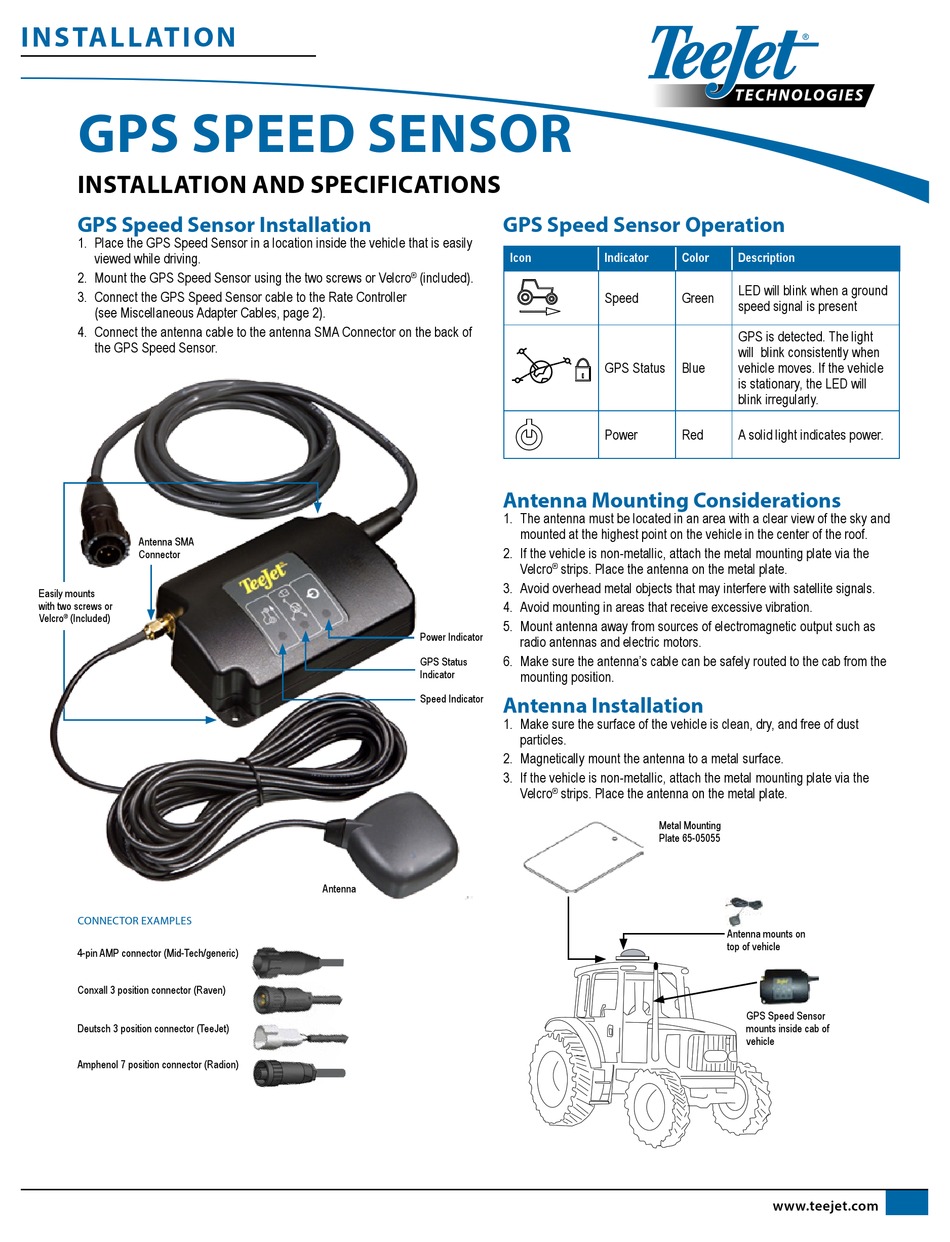 TEEJET GPS SPEED SENSOR INSTALLATION Pdf Download ManualsLib