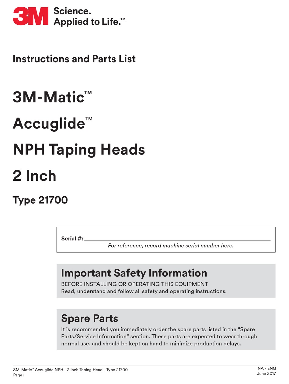 3m Matic Accuglide Instructions And Parts List Pdf Download Manualslib