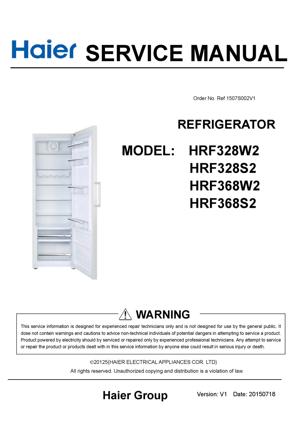 HAIER HRF328W2 SERVICE MANUAL Pdf Download | ManualsLib