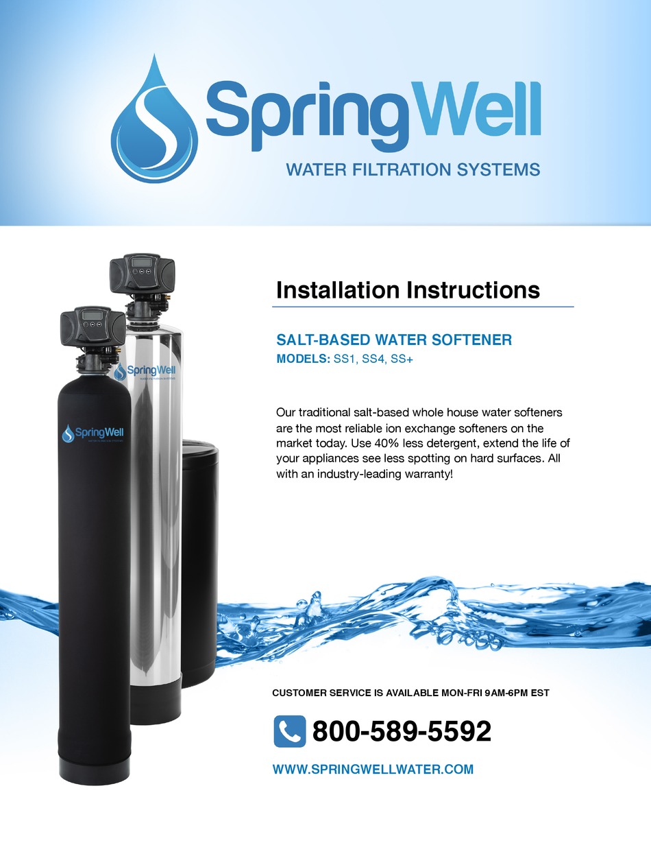 Spring Well Ss Installation Instructions Manual Pdf Download Manualslib