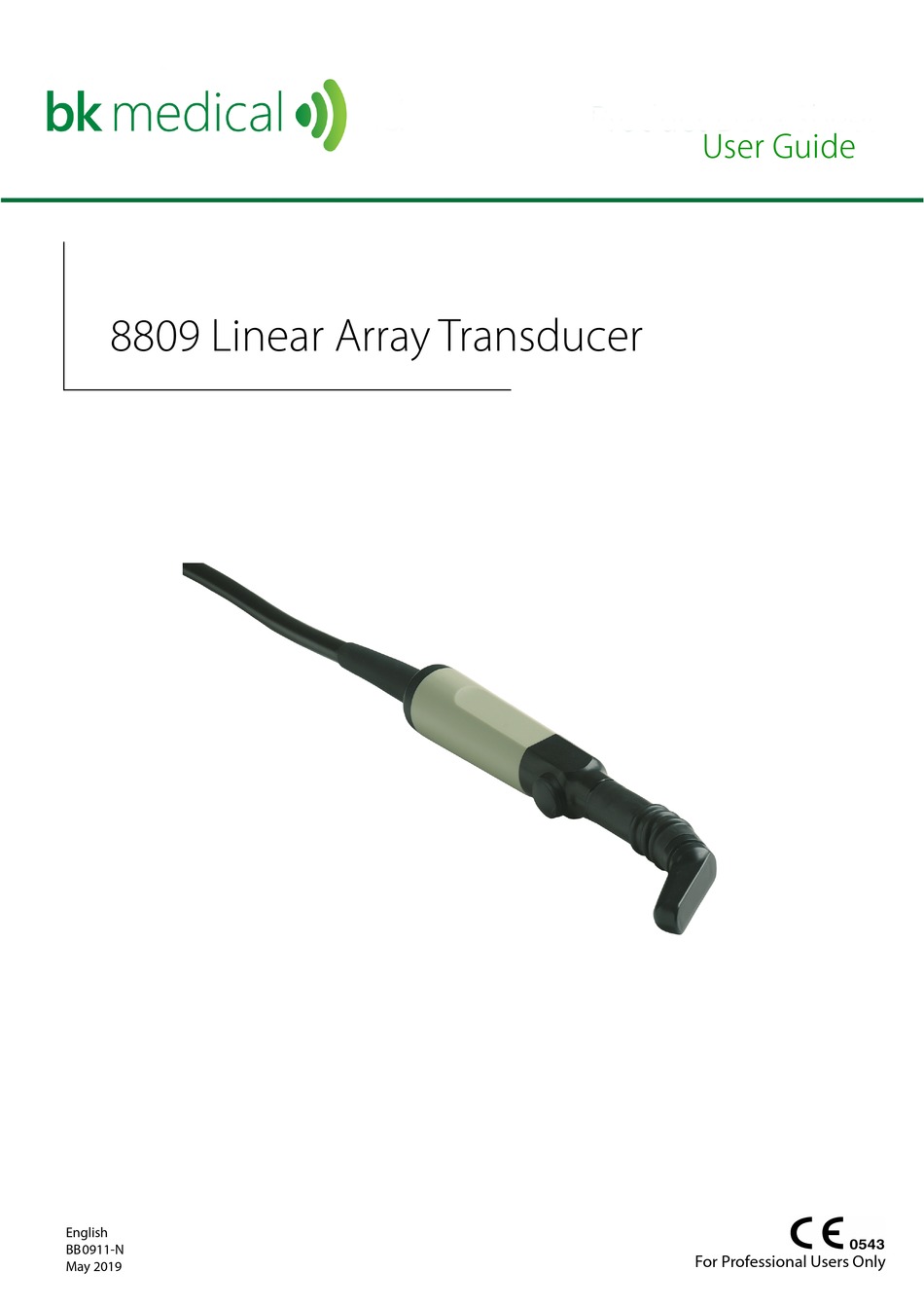 BK MEDICAL 8809 TRANSDUCER USER MANUAL | ManualsLib