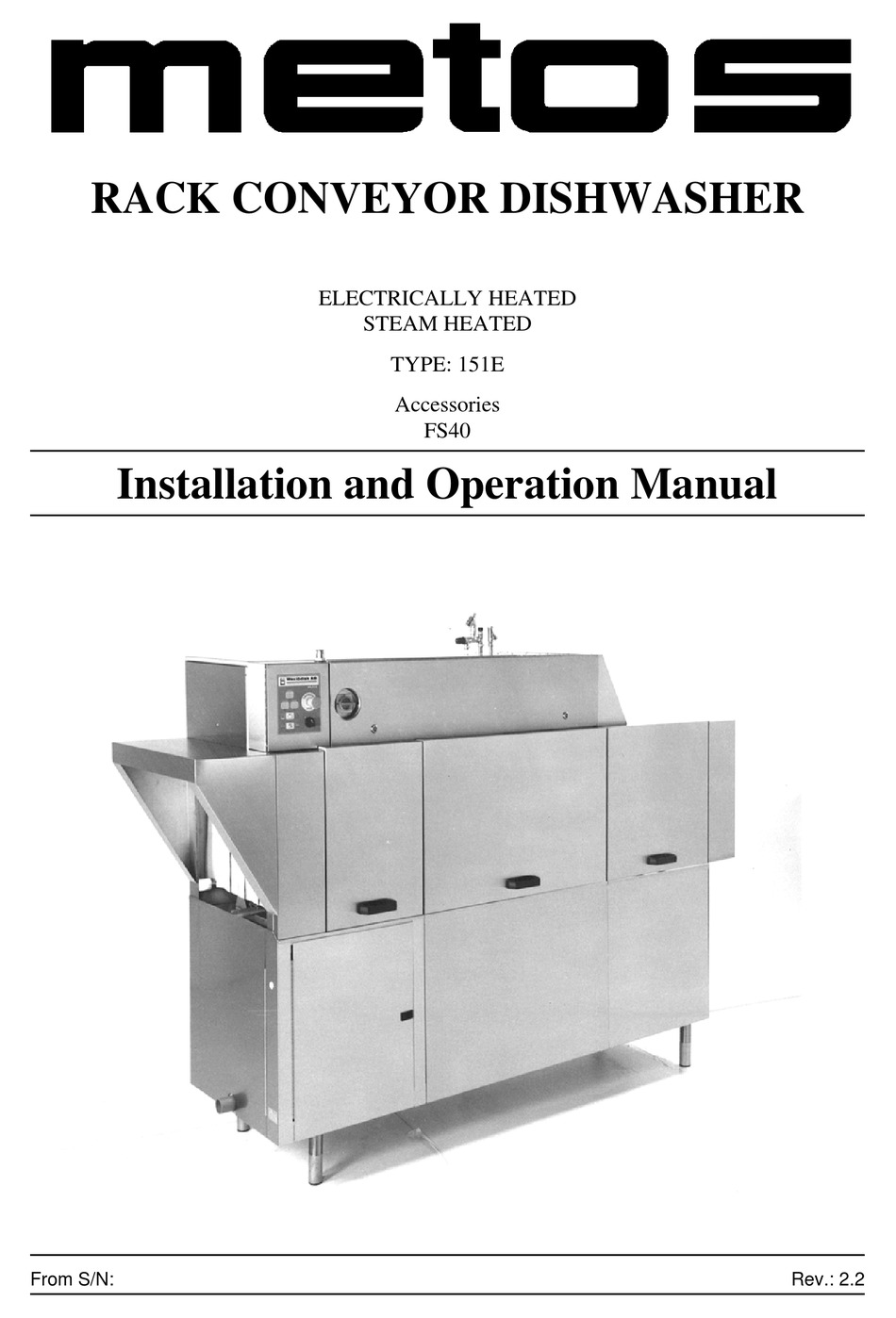 METOS 151 SERIES INSTALLATION AND OPERATION MANUAL Pdf Download 