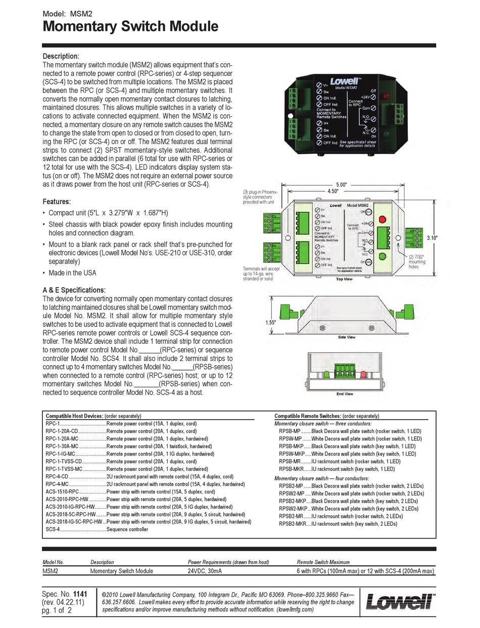 Lowell RPC-20-CD