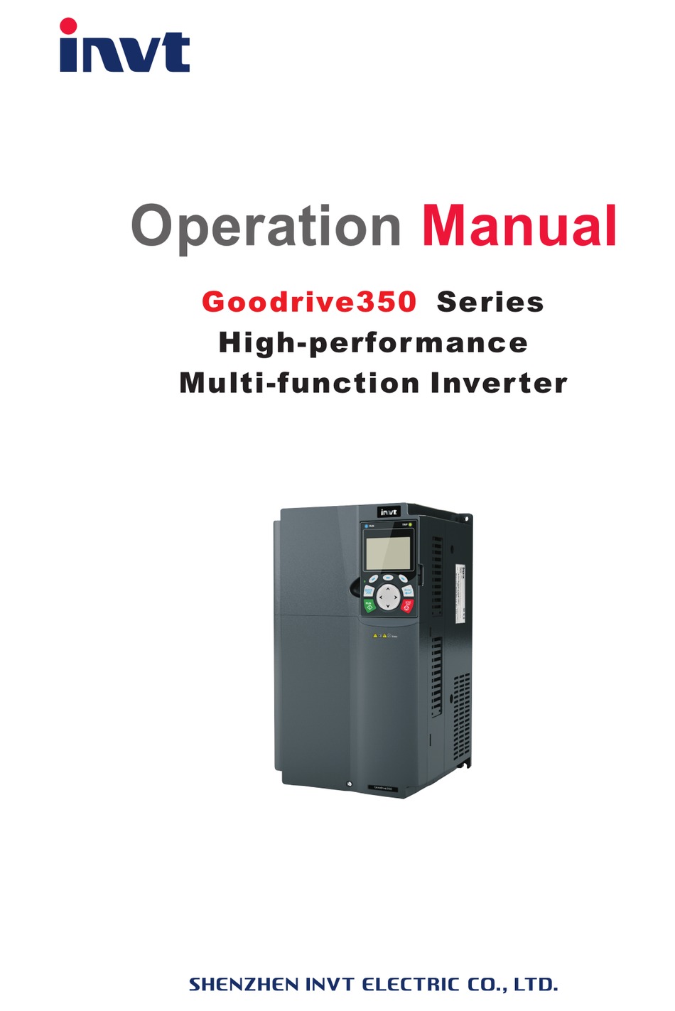 Invt Goodrive350 Series Operation Manual Pdf Download Manualslib