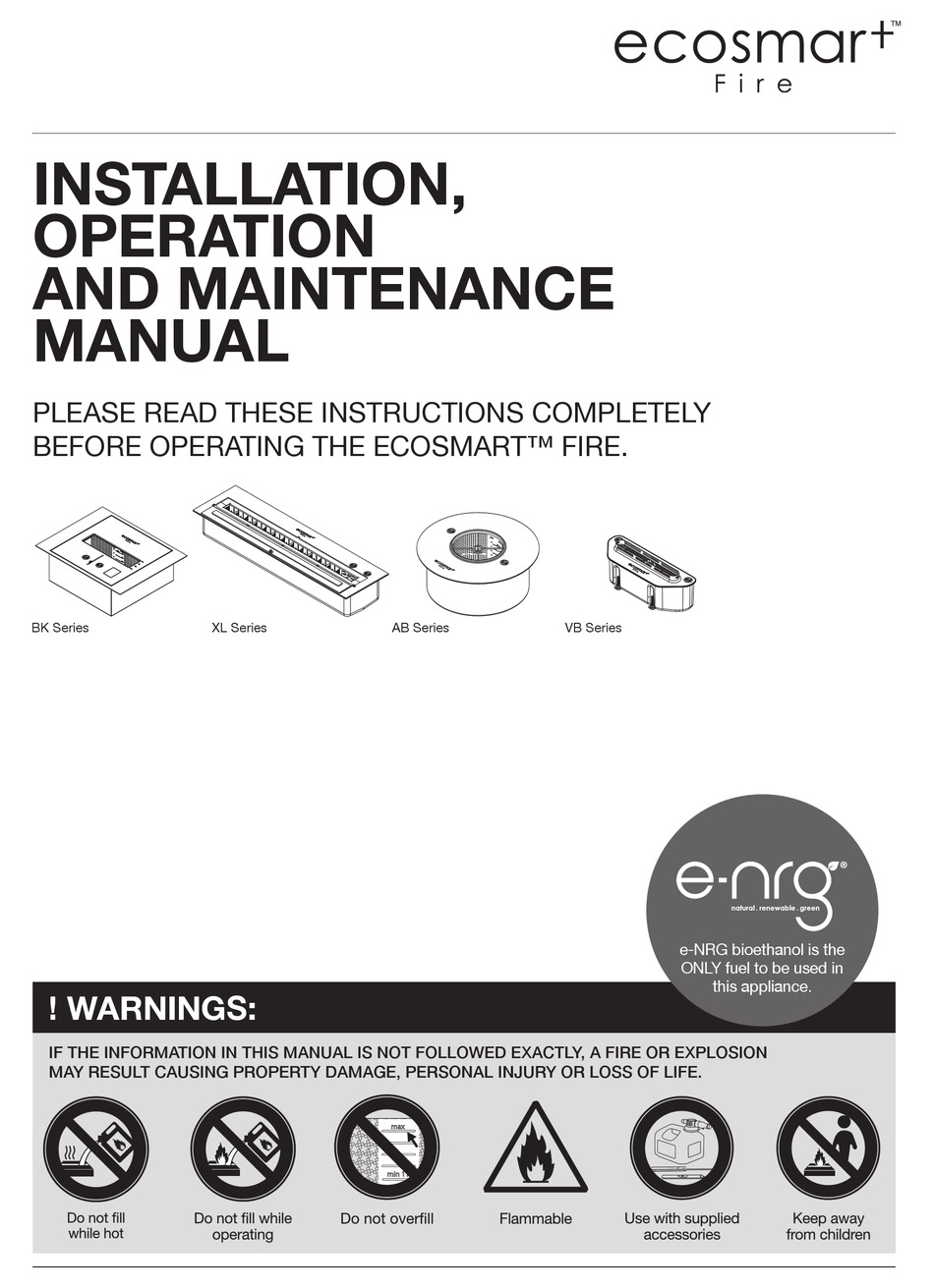 ECOSMART AB SERIES BURNER INSTALLATION, OPERATION AND MAINTENANCE