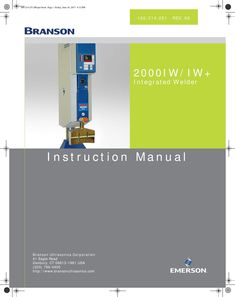 Emerson Branson 2000 Series Instruction Manual Pdf Download Manualslib