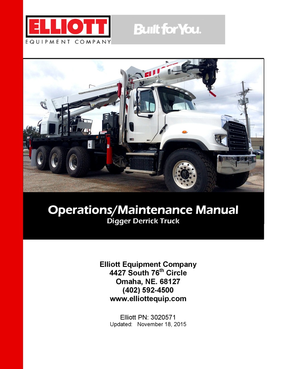 ELLIOTT DIGGER DERRICK OPERATION & MAINTENANCE MANUAL Pdf ...