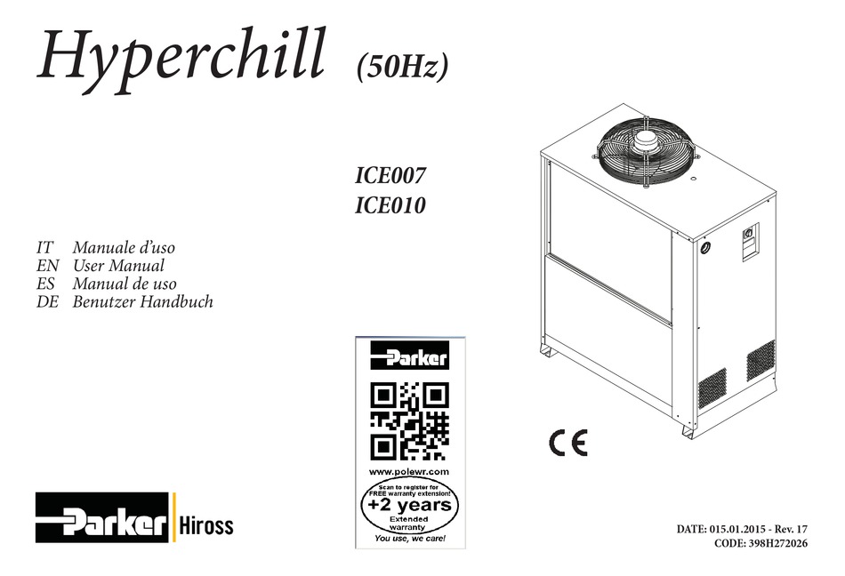 PARKER HIROSS HYPERCHILL ICE007 CHILLER USER MANUAL ManualsLib