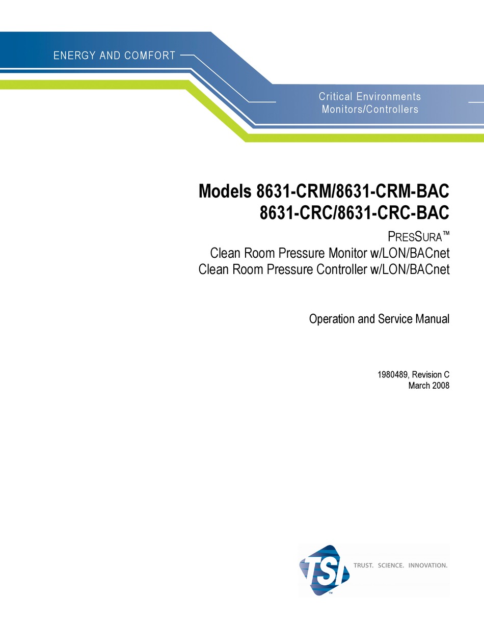 TSI INSTRUMENTS PRESSURA 8631-CRM OPERATION AND SERVICE MANUAL Pdf