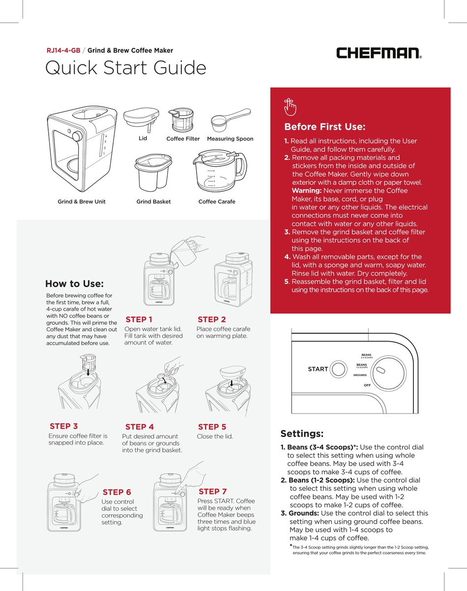 User manual Chefman InstaBrew (1 pages)