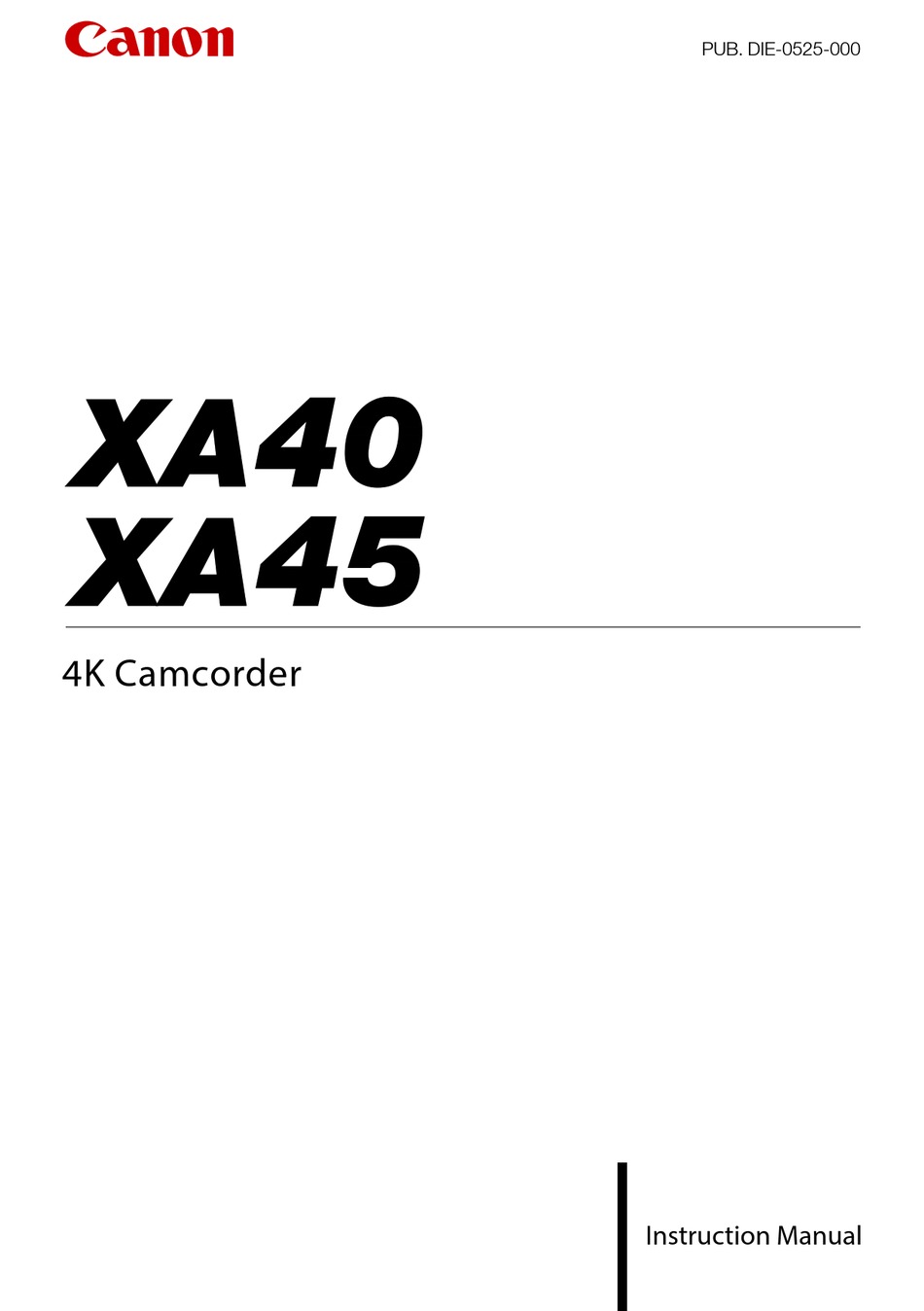 Canon Xa40 Instruction Manual Pdf Download Manualslib