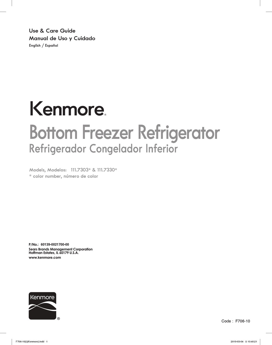 Kenmore 111 7303 Series Use Care Manual Pdf Download Manualslib