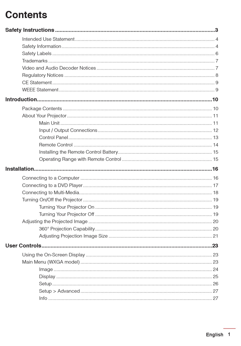 INFOCUS IN1156 PROJECTOR USER MANUAL 