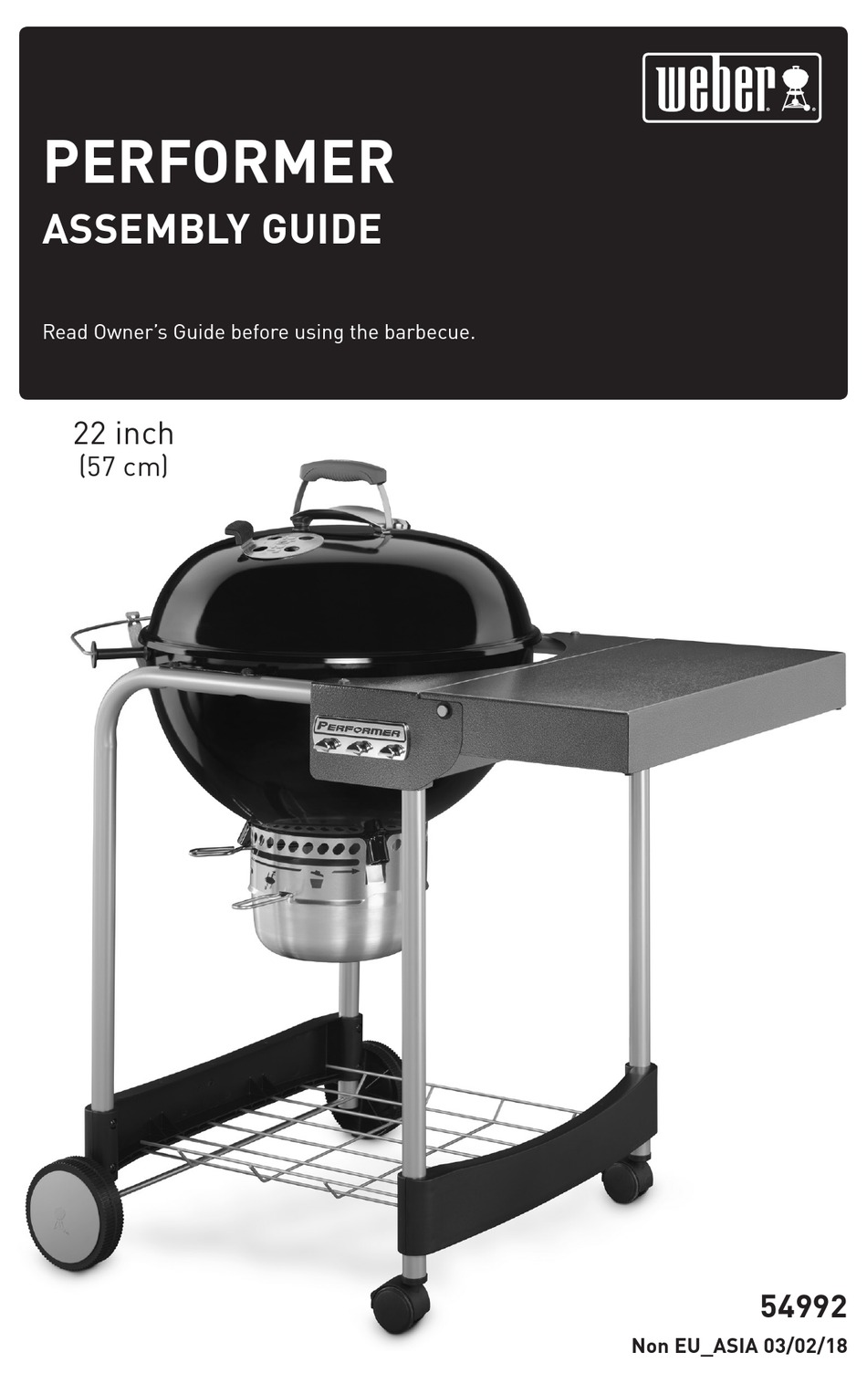 WEBER PERFORMER GRILL ASSEMBLY MANUAL ManualsLib