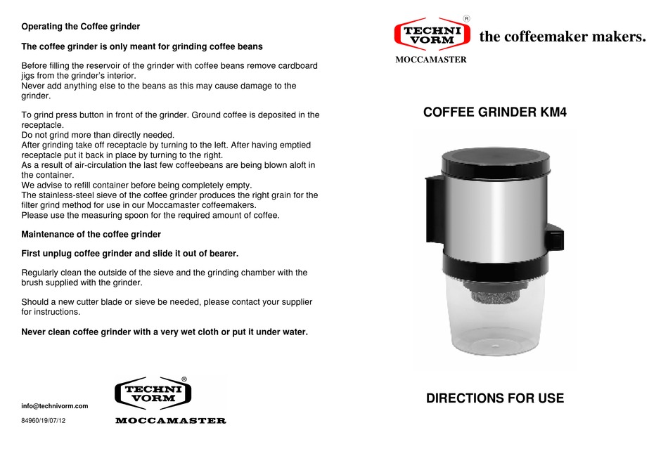 Technivorm Coffee Grinder KM4 - Demonstration 