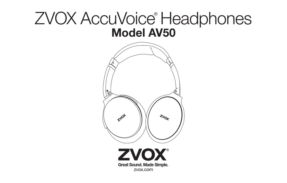 ZVOX AUDIO ACCUVOICE AV50 MANUAL Pdf Download | ManualsLib