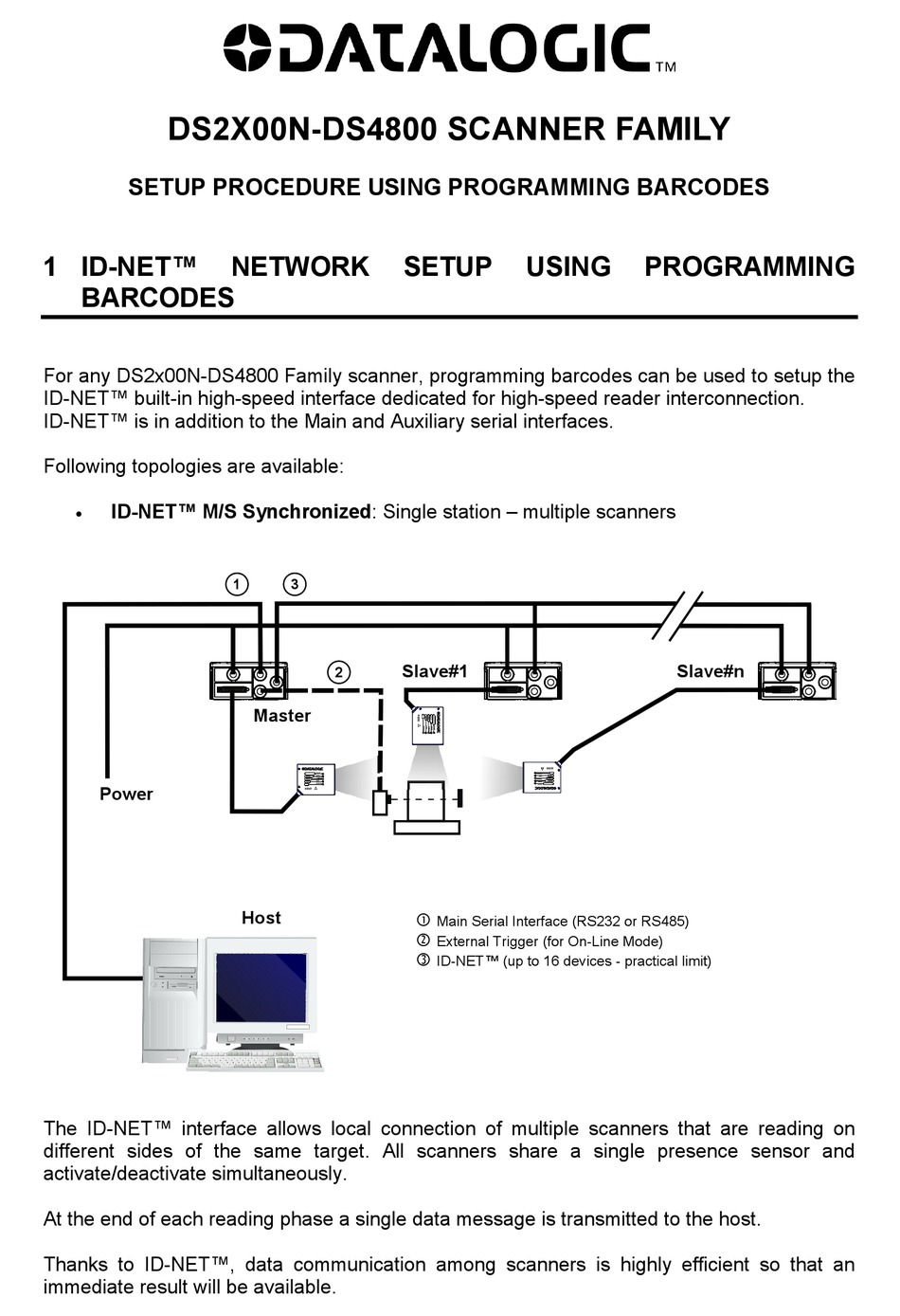 DATALOGIC DS2X00NDS4800 SERIES BARCODE READER SETUP PROCEDURE USING