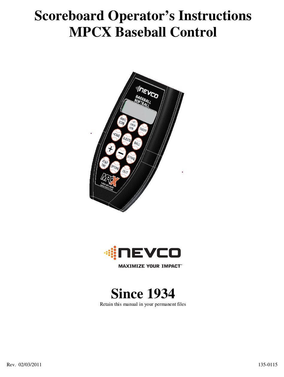 NEVCO MPCX 1500 OPERATOR INSTRUCTIONS MANUAL Pdf Download ManualsLib