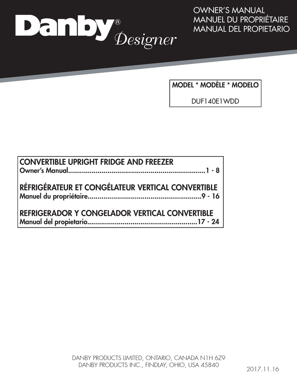 Danby Duf140e1wdd Owner S Manual Pdf Download Manualslib