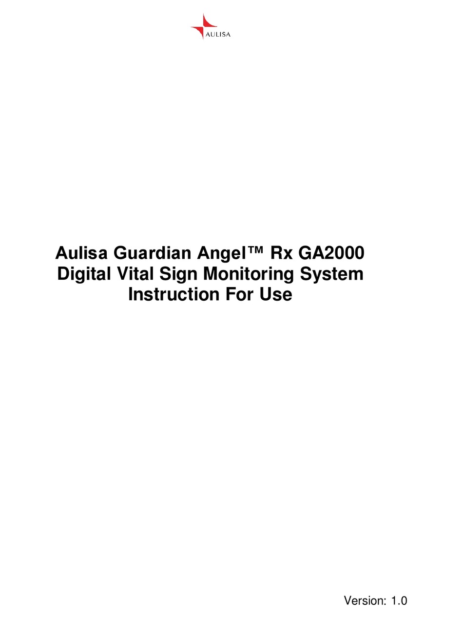 AULISA GUARDIAN ANGEL RX GA2000 INSTRUCTIONS FOR USE MANUAL Pdf
