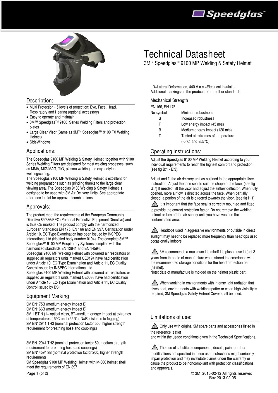 3M SPEEDGLAS 9100 MP OPERATING INSTRUCTIONS Pdf Download | ManualsLib