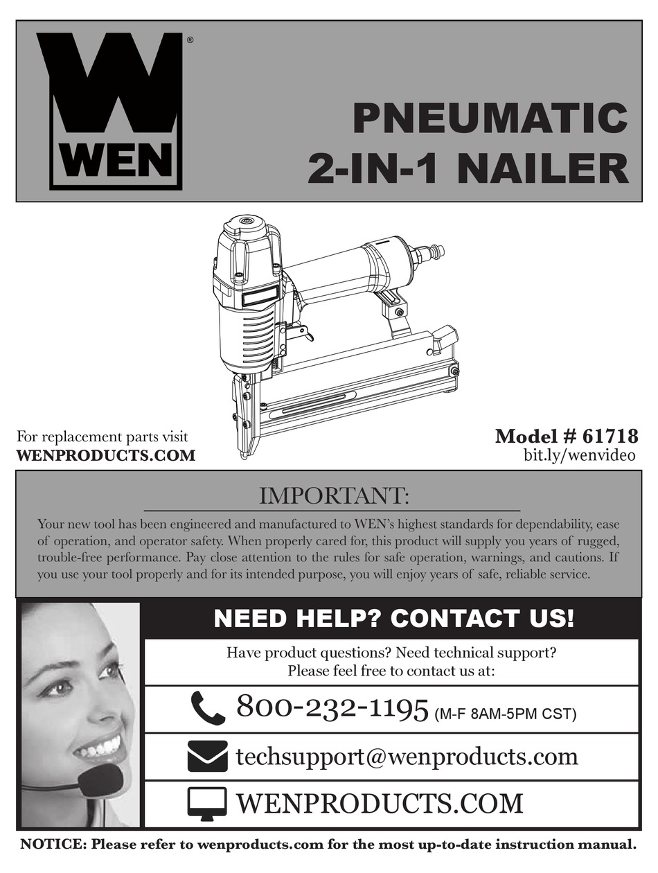 WEN 61718 NAIL GUN MANUAL ManualsLib