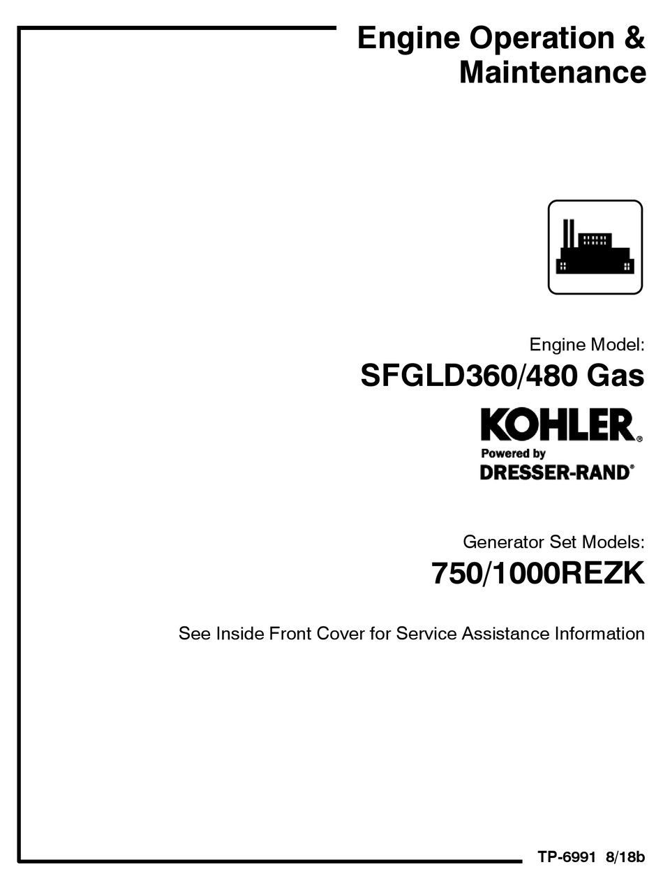 Kohler Sfgld480 Operation Maintenance Manual Pdf Download Manualslib