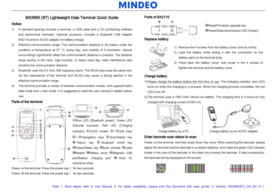 Mindeo ms3690 подключение к 1с