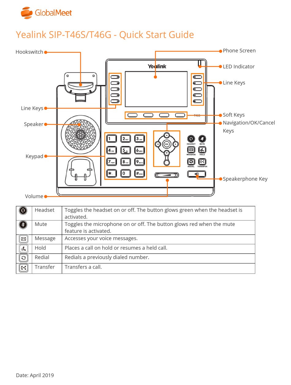 YEALINK SIPT46S TELEPHONE QUICK START MANUAL ManualsLib