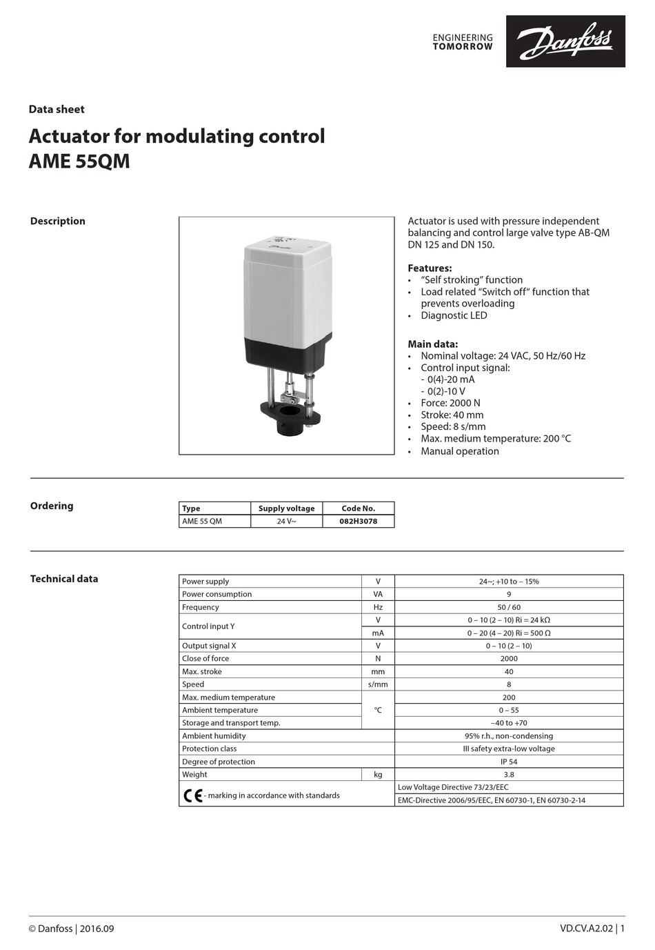 DANFOSS AME 55QM CONTROLLER DATASHEET | ManualsLib