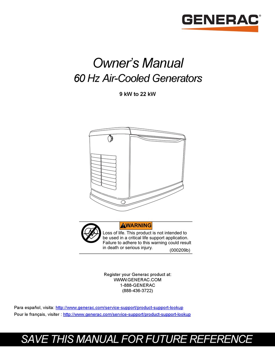 GENERAC POWER SYSTEMS G0065510 OWNER'S MANUAL Pdf Download | ManualsLib