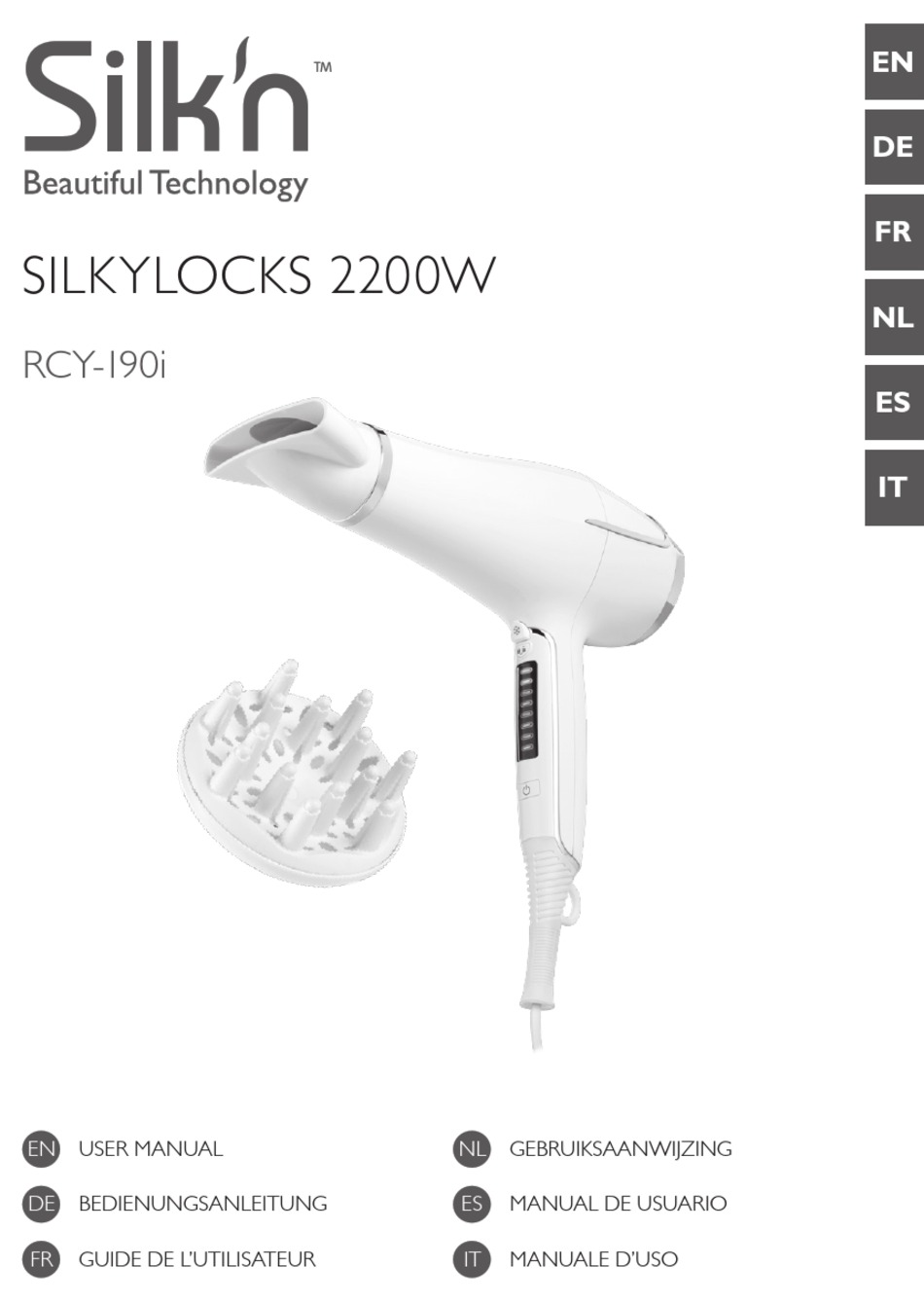 SILK'N SILKYLOCKS 2200W HAIR DRYER USER MANUAL | ManualsLib