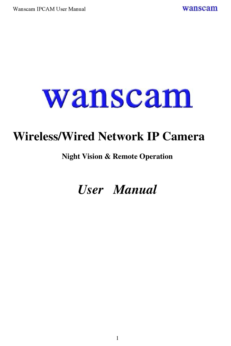 wanscam ip camera manual