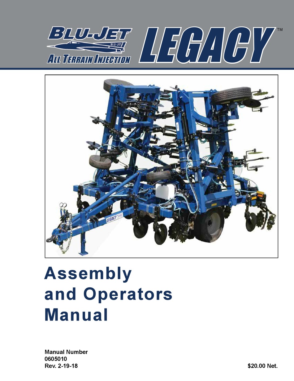 BLUJET LEGACY ASSEMBLY AND OPERATORS MANUAL Pdf Download ManualsLib