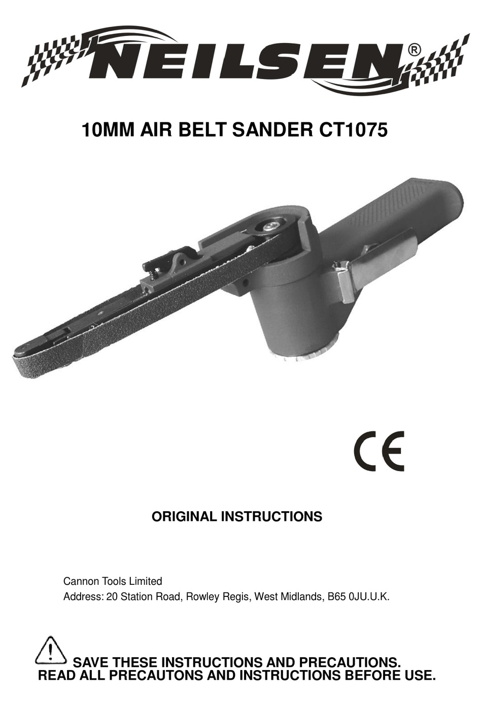 Neilsen 100mm Air Belt Sander CT1075 