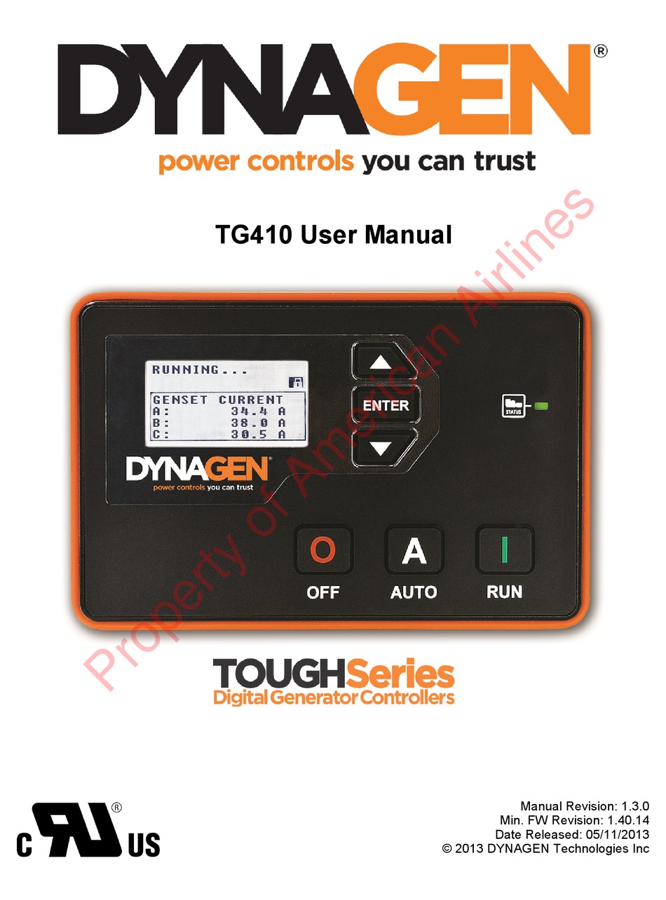 DYNAGEN TOUGH SERIES CONTROLLER USER MANUAL ManualsLib