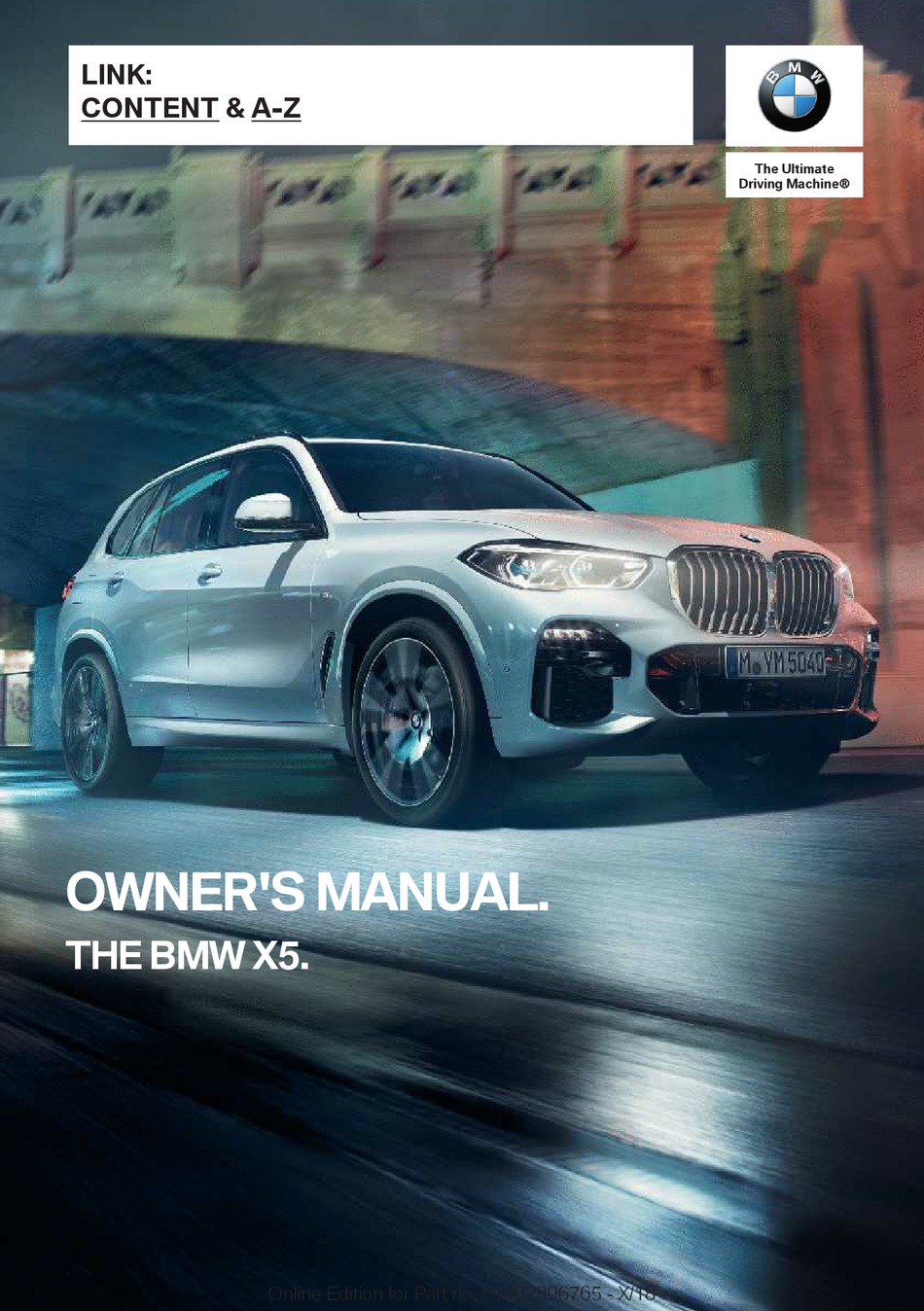 BMW X5 AUTOMOBILE OWNER'S MANUAL ManualsLib