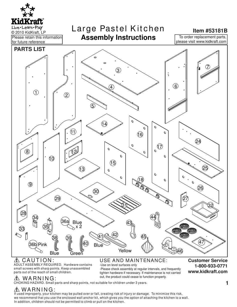 KIDKRAFT LARGE PASTEL KITCHEN ASSEMBLY INSTRUCTIONS MANUAL Pdf Download   Kidkraft Large Pastel Kitchen 