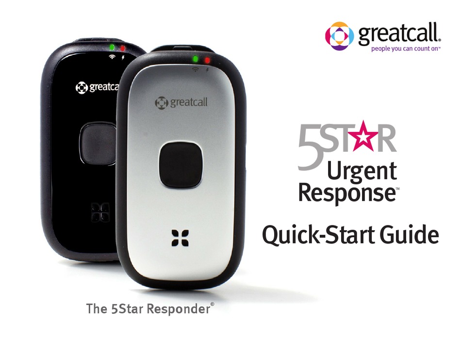 GREATCALL 5STAR URGENT RESPONSE QUICK START MANUAL Pdf Download ...